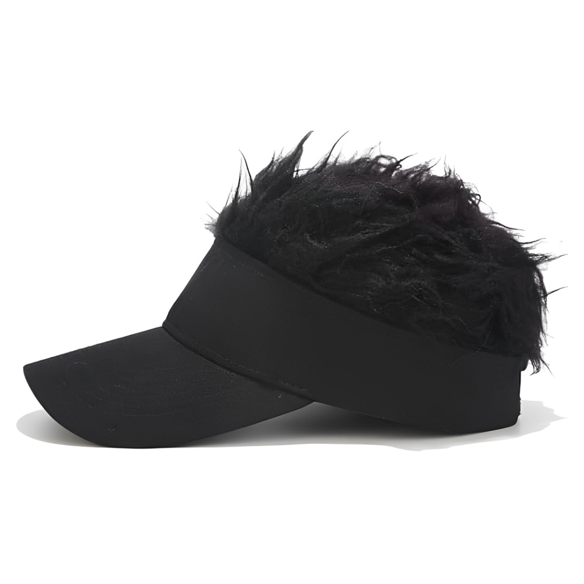 .VISERA DE CABELLO ARTIFICIAL - AJUSTABLE PARA CABEZAS DE TODOS LOS TAMAÑOS (NEGRO)