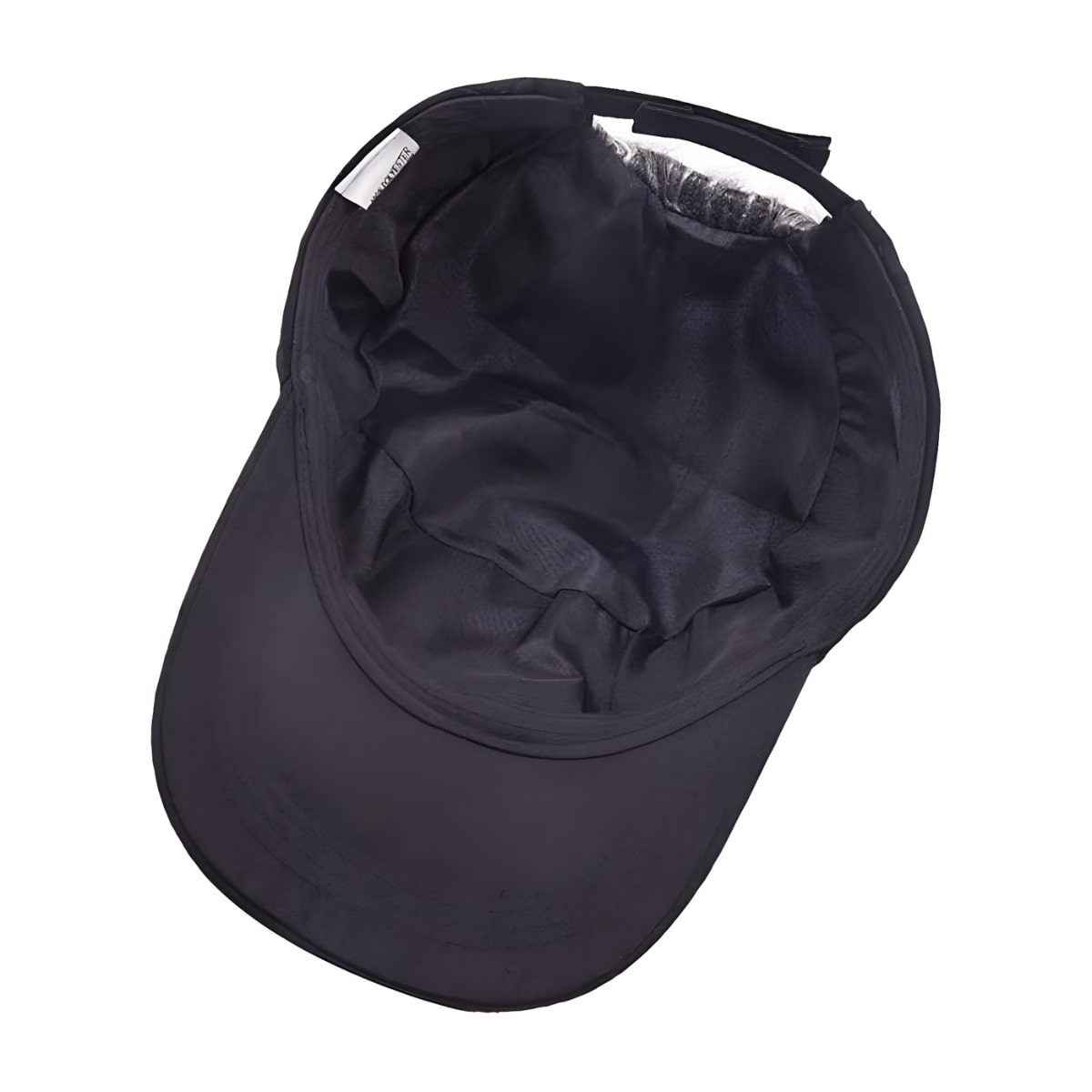 .VISERA DE CABELLO ARTIFICIAL - AJUSTABLE PARA CABEZAS DE TODOS LOS TAMAÑOS (NEGRO)