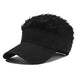 .VISERA DE CABELLO ARTIFICIAL - AJUSTABLE PARA CABEZAS DE TODOS LOS TAMAÑOS (NEGRO)